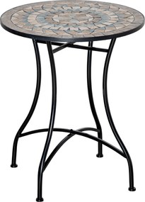 Outsunny Mesa de Jardim Ø60 cm, Mesa de Varanda Resistente ao Tempo em Metal, Mesa de Jantar Exterior, Mesa de Camping Mesa de Apoio, Mesa Redonda para Jardim Terraço Varanda Verde+Bege+Branco | Aosom Portugal
