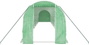 Estufa com estrutura de aço 24 m² 12x2x2 m verde