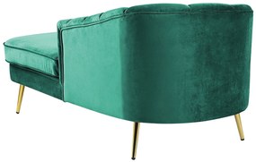Chaise-longue em veludo verde esmeralda versão à esquerda ALLIER Beliani