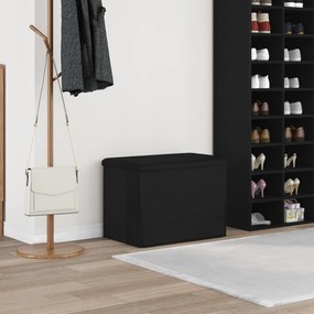 Banco de Armazenamento vidaXL Preto Carvalho 60x40x45 cm Madeira Revestida