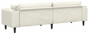 Sofá de Veludo com almofada com travesseiro Creme 208 cm Veludo