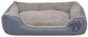 Cama para cães com almofada acolchoada tamanho M cinzento