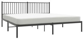 Estrutura de cama com cabeceira 193x203 cm metal preto