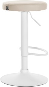 Banco de bar Ponte em couro sintético e com estrutura branca 38,5 x 60-81 x 38,5 cm Creme