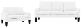 2 pcs conjunto de sofás couro artificial branco