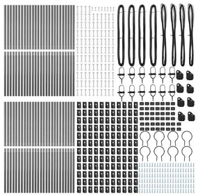 Postes de Cerca , 52 peças, Cinza, Ø32 mm, 210 cm, em Aço Galvanizado