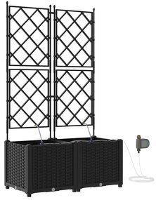 Jardineiras de Jardim 1 pc Preto 80 x 40 x 142 cm Plástico