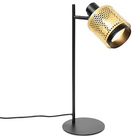 Candeeiro de mesa industrial preto com dourado - Kayden