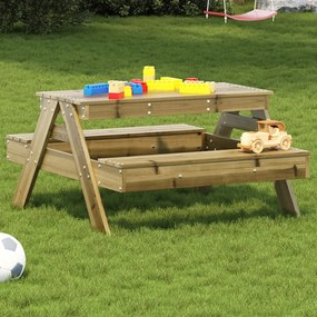 vidaXL Mesa de piquenique para crianças 88x97x52 cm pinho impregnado