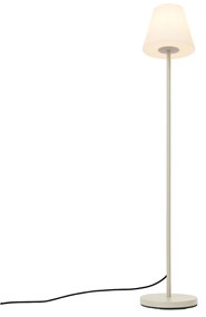 Candeeiro de Pé Exterior Bege com Abajur Branco IP65 - Virginia Moderno
