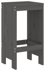 5 pcs conjunto de bar para jardim pinho maciço cinzento