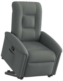 vidaXL Poltrona reclinável elevatória tecido cinzento-escuro