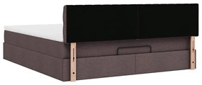 Estrutura de cama otomana com colchão 180x200cm castanho escuro