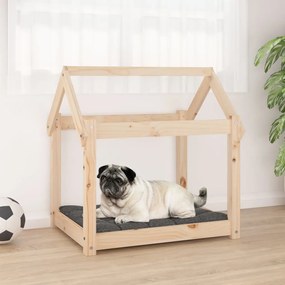 Cama para cães 71x55x70 cm madeira de pinho maciça