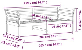 Sofá-cama 80x200 cm madeira de pinho maciça castanho cera