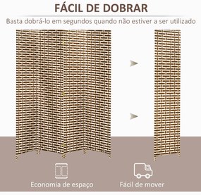 Biombo Separador de Ambientes de 4 Paineis Biombo Dobrável 180x180cm Separador de Ambientes Decoração Elegante para Dormitórios Sala de Estar Cozinha