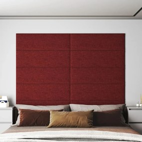 343904 vidaXL Painel parede 12 pcs 90x30 cm tecido 3,24 m² vermelho tinto