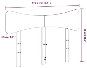 Cabeceira 120 cm madeira de pinho maciça branco