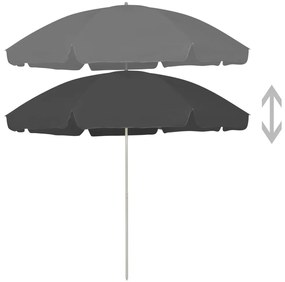 Guarda-sol de praia 300 cm antracite