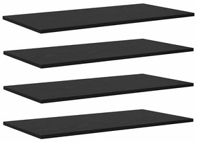 Prancha de Estante para Livros 4 pcs Preto 100 x 40 x 1.5cm