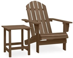 Cadeira de jardim Adirondack com mesa madeira de abeto castanho