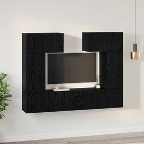 Conjunto de móvel de TV 6 pcs Carvalho preto 80 x 30 x 30 cm