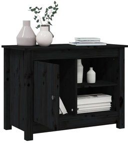 Móvel de TV 70x36,5x52 cm madeira de pinho maciça preto