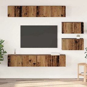 Conjunto de Estantes para TV 6 pcs Madeira antiga Médio