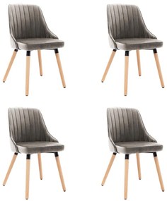 vidaXL Cadeiras de jantar 4 pcs veludo cinzento-claro