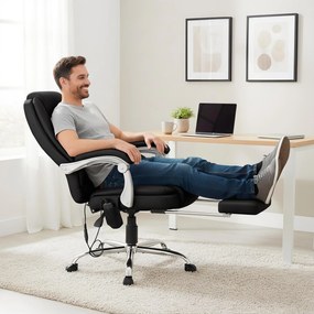 Cadeira de escritório Rubia com função de massagem preta