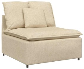 Sofá modular com almofadas tecido creme