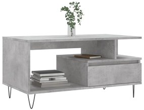 Mesa de centro 90x49x45 derivados de madeira cinzento cimento