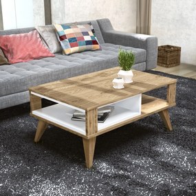 Mesa de Centro Ionis – Carvalho Branco – 90 x 40 x 60 cm