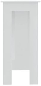 Mesa de bar + prateleiras derivados de madeira branco brilhante