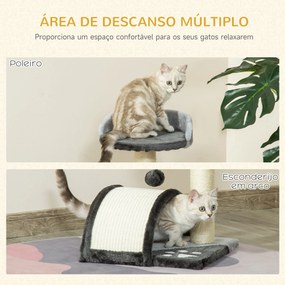 PawHut Árvore Arranhador para Gatos Pequena Altura 46 cm de 2 Níveis c