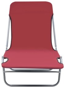 Espreguiçadeiras dobráveis 2 pcs aço e tecido vermelho