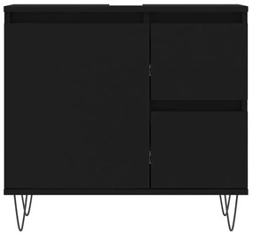Armário de casa de banho 65x33x60cm derivados de madeira preto