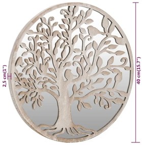 Espelho de jardim p/ uso exterior ferro 40x2,5 cm cor de areia