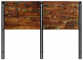 Cabeceira de cama 140 cm madeira recuperada maciça/ferro