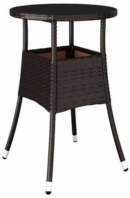 Conjunto de Jantar 5 Peças Jardim Castanho Polirattan