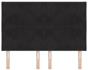 Cabeceira Design de Blocos de Diamante Preto 160 cm Veludo