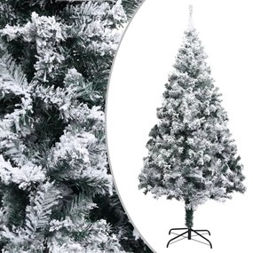 vidaXL Árvore de Natal artificial c/ flocos de neve 240 cm PVC verde