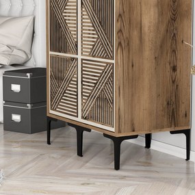 Roupeiro Kumsal PP – Nogal e Creme – 80x47,5x201,4 cm