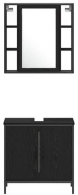 Armário de Pia para Casa de Banho vidaXL Carvalho Preto 60x30x60 cm Ma