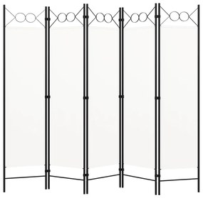 Divisória de quarto com 5 painéis 200x180 cm branco