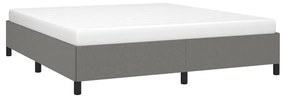 Estrutura de cama sem colchão 160x200 cm tecido cinzento-escuro