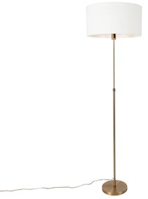 Candeeiro de pé ajustável bronze com cúpula branca 50 cm - Parte Design