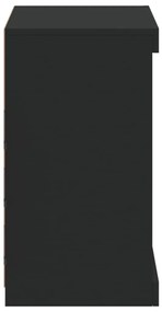 Aparador com luzes LED 60,5x37x67 cm preto