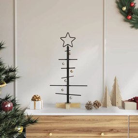 vidaXL Árvore de Natal de metal Preto 60 cm Aço com Revestimento em Pó
