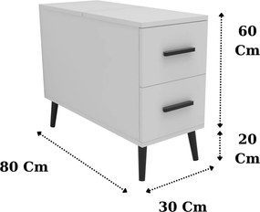 Mesa de Apoio Island – Branco – 30x80x80 cm